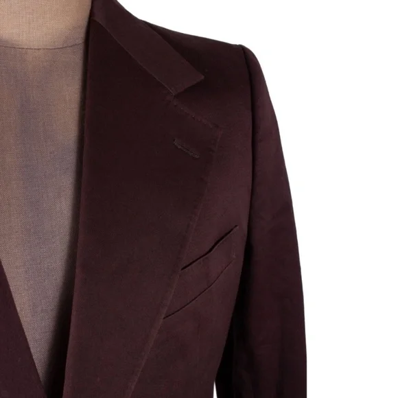 YVES SAINT LAURENT RIVE GAUCHE Brown Cotton Wide Lapel Sports Coat - Picture 5 of 9